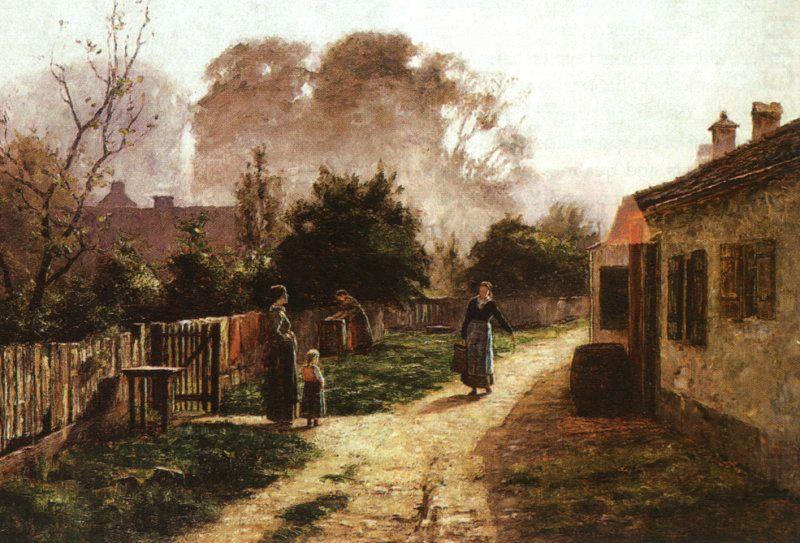 Village Scene, Theodore Clement Steele